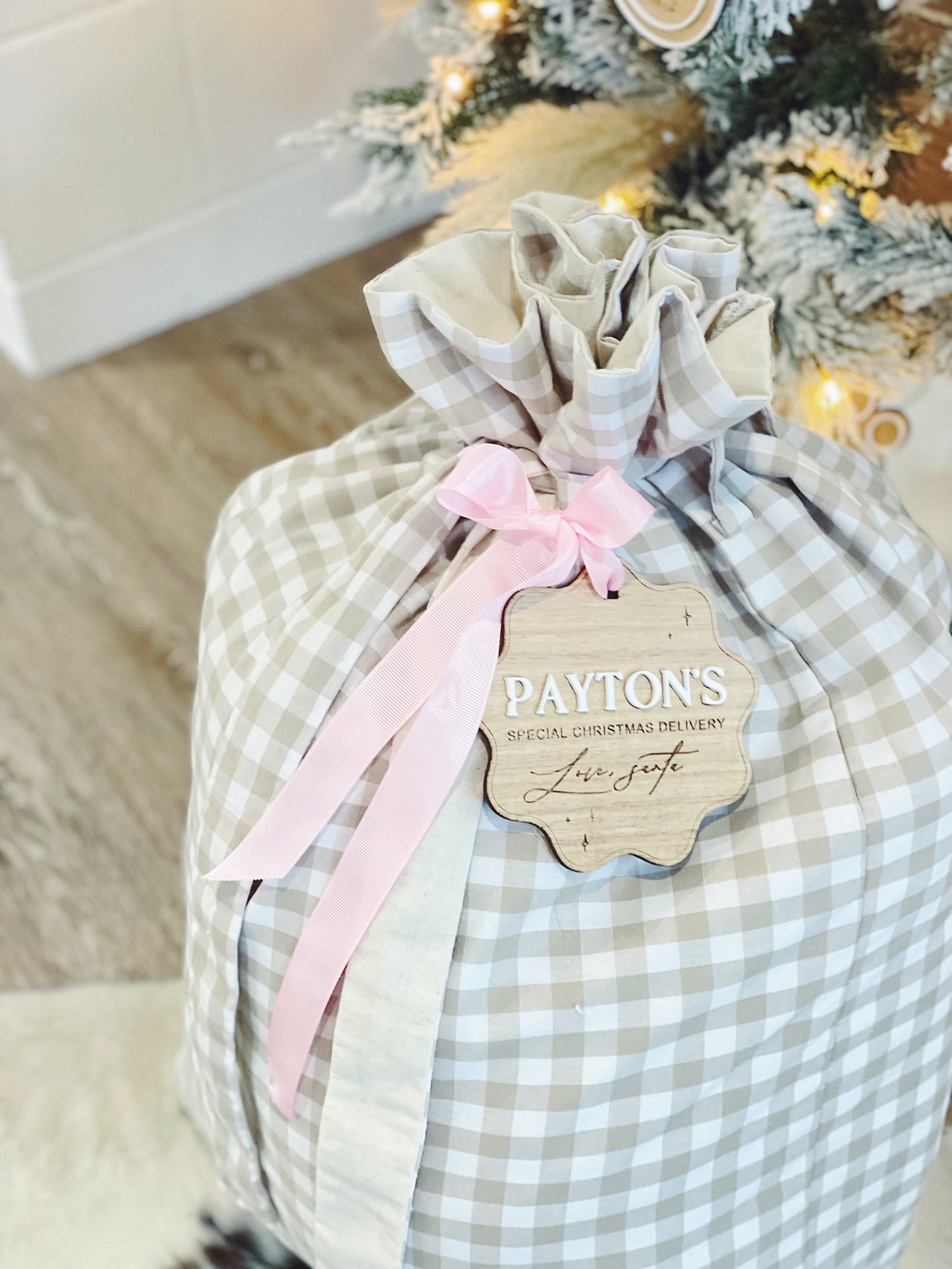 Gingham Santa Sack