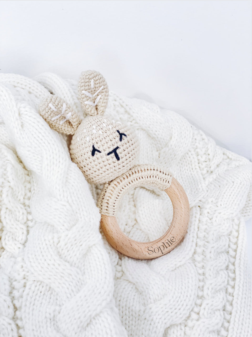 Knitted Bunny Rattle