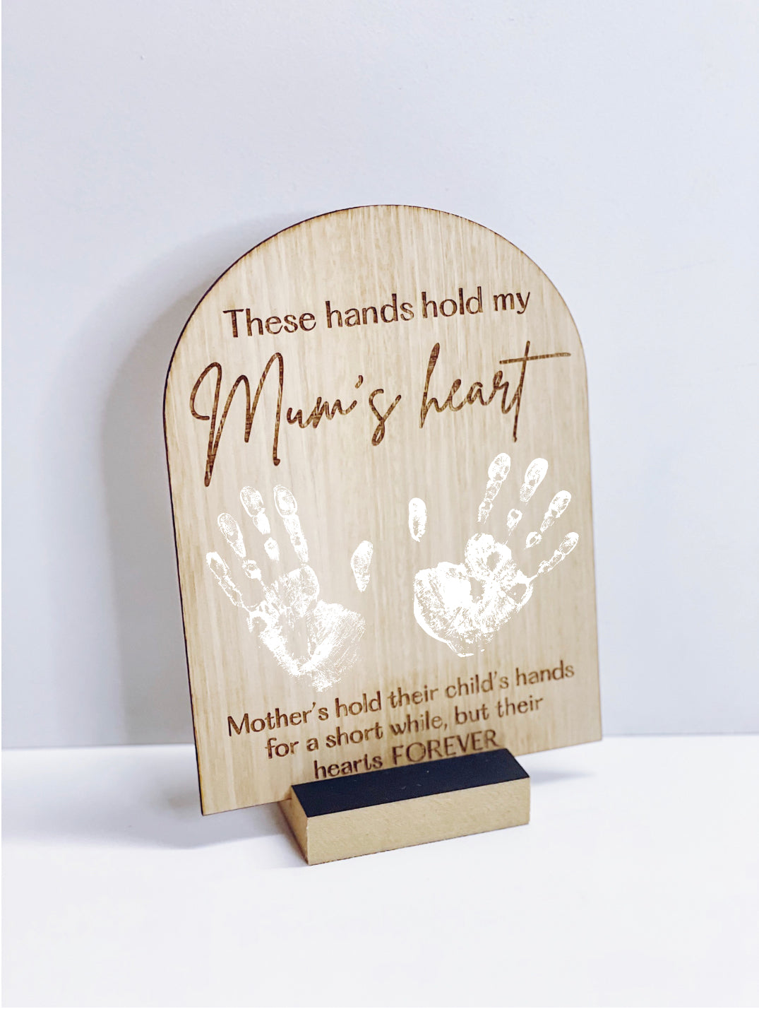 Kids hand print plaque