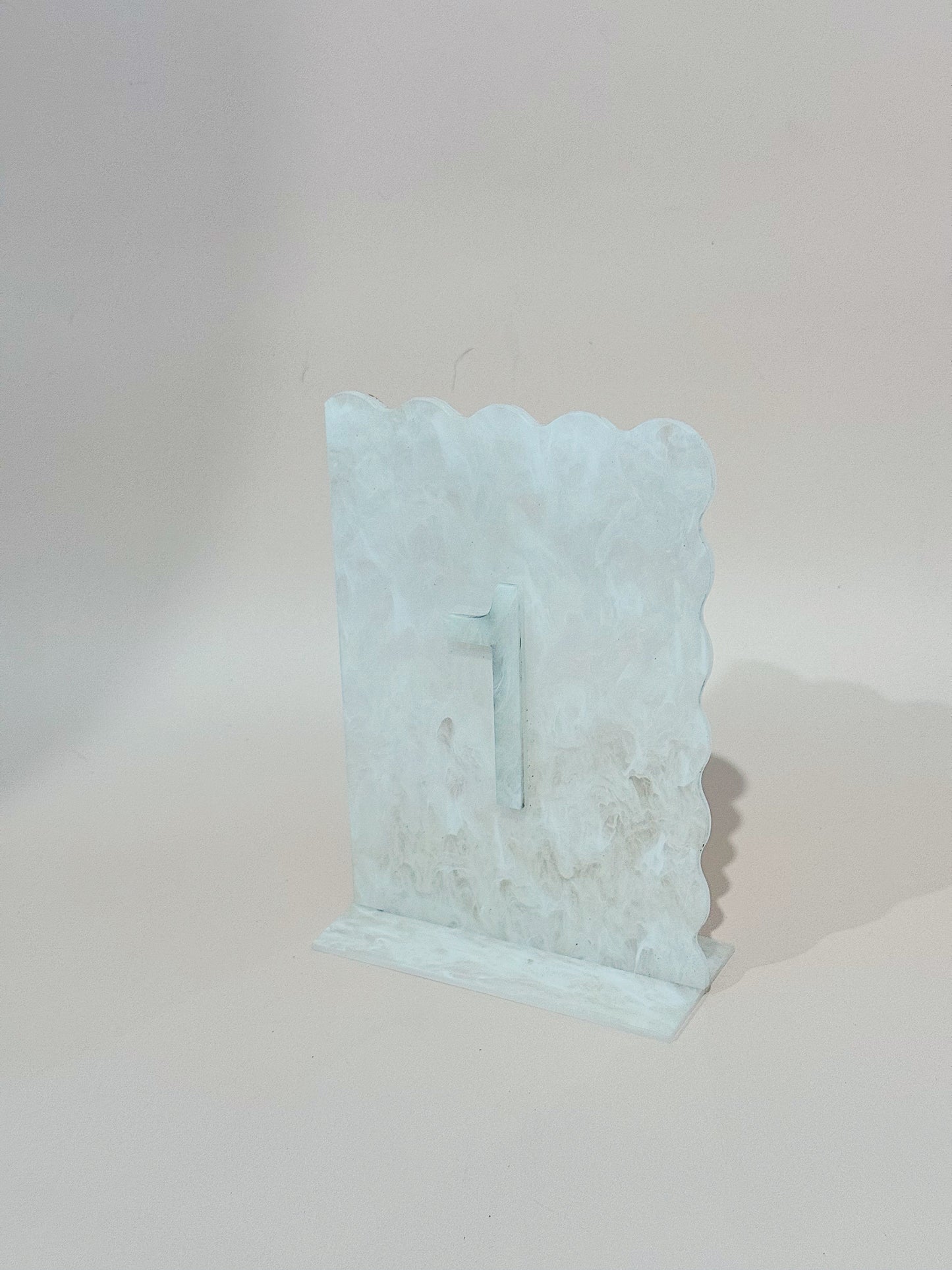 White Wavy Edge Table Numbers