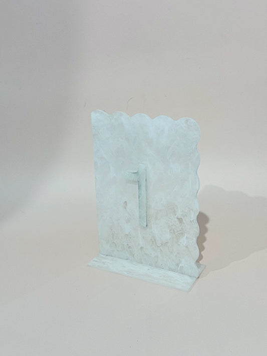 White Wavy Edge Table Numbers