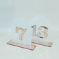 Rose gold table numbers