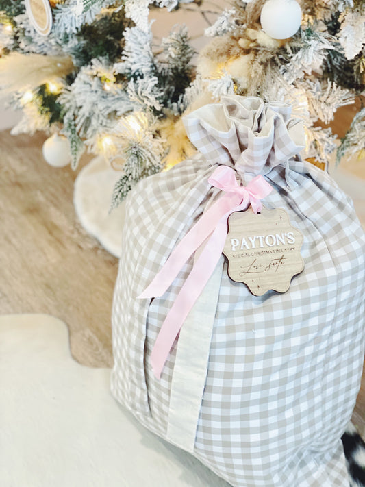 Gingham Santa Sack