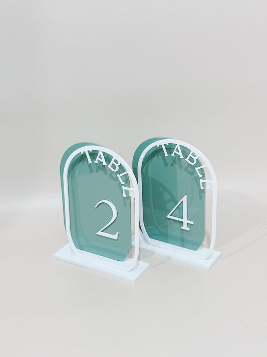 Green table numbers