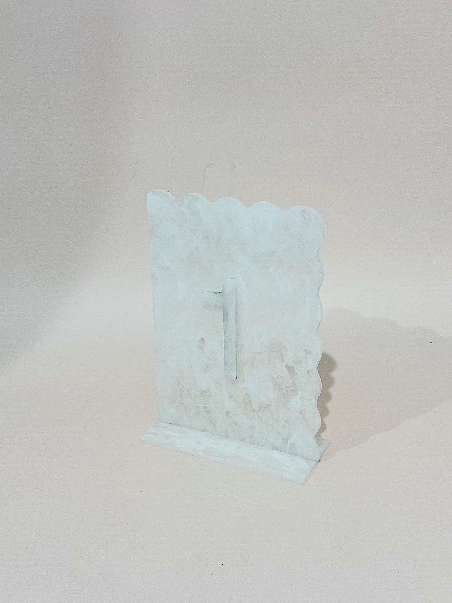 White Wavy Edge Table Numbers