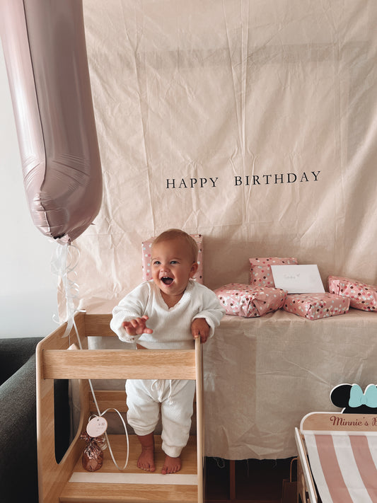 Happy Birthday Material Sign