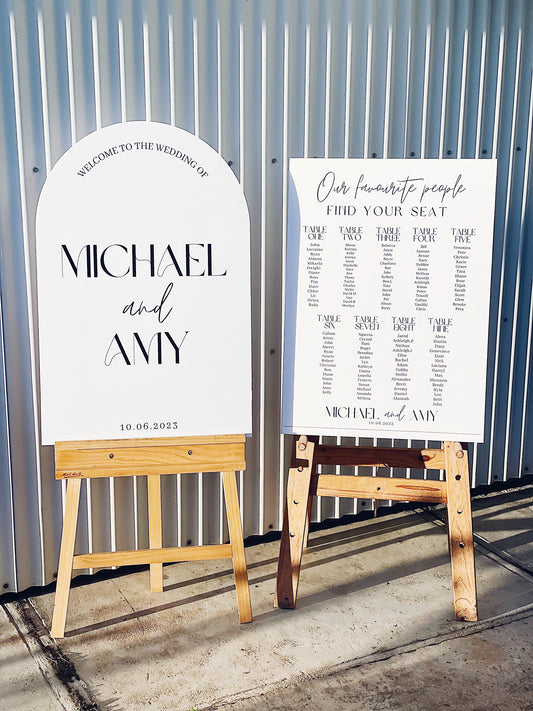 Wedding Welcome Sign & Seating Plan Combo